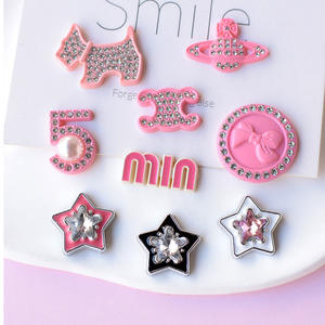 Aksesoris Resin Bentuk Bunga Pita Warna Pink Laris Manis, Gantungan Sepatu Resin, DIY Lem Krim untuk Casing Ponsel, Aksesoris Resin Cermin - Product Image 1