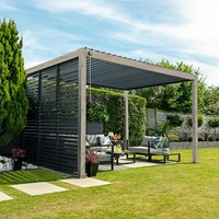 Pergola motorisée pour événements, toit à lamelles en aluminium, pavillon extérieur imperméable pour jardin