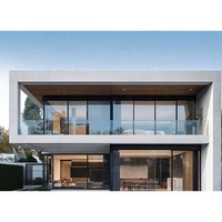Fenêtre en aluminium moderne AS2047 à vitrage fixe grand format, insonorisée, avec traitement magnétique, design pour supermarché