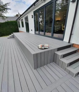Revêtement de sol extérieur en WPC co-extrudé, gaufré, imperméable, ignifuge, antidérapant, design pastoral pour cour, balcon, terrasse de <span class=keywords><strong>piscine</strong></span> - Product Image 4
