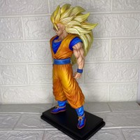 Figura de Acción de Anime Dragon Ball Z SSJ3 Son Goku de 34 cm, Modelo Coleccionable, Juguete de Regalo