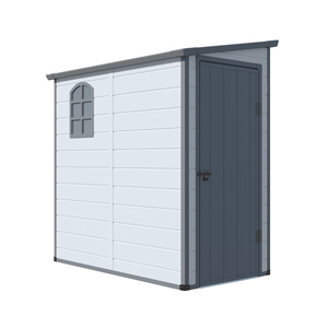 Water proof pent roof resin plastic shed with side door for outdoor storage