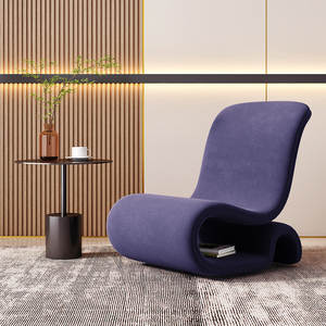 Fauteuil individuel moderne et minimaliste pour salon, avec espace de rangement et design de forme unique, comme on le sait. - Product Image 4
