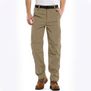 Pantalones Cargo Impermeables y Cortavientos para Hombre, 10000 mm, Poliéster y Nailon, Pantalones de Senderismo para Exteriores con Cierre de Cremallera, Color Beige - Product Image 1