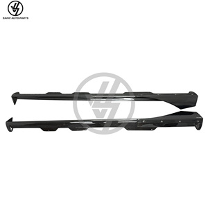 Jupes latérales arrière en fibre de carbone style PT pour Mercedes Benz AMG GT GTC GTS 2014-2016, finition brillante sergé, kit carrosserie - Product Image 1