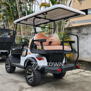 Carrito de Golf Blanco Reforzado de 4 Plazas con Neumáticos para Lodo de Patrón Profundo y Chasis Amortiguador para Campismo en Montaña y Viajes Todoterreno - Product Image 6