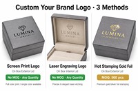PU-Leder Samt-Lampenbox-Design mit individuellem Logo für Diamantring-Verpackung Elegante Schmuck-Geschenkverpackung mit Beleuchtung