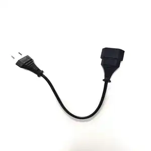 0.75mm2 H03VVH2-F European flat 2Pin Male to Female Plug Power Cable For UPS PDU