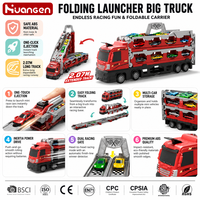 KZHM Ensemble de voitures miniatures en métal, jouets éducatifs STEM pour enfants, grand camion pliable, piste de 207 cm, véhicule jouet à friction pour enfants