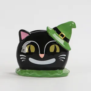Creatieve Zwarte Kat Servet Houder Keramische Tissue Houder Voor Halloween Decoratie