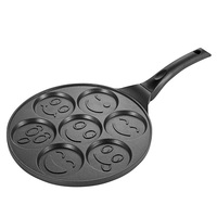 Wajan Pancake Mini Anti Lengket Multi-cetakan dari Aluminium Alloy Ramah Lingkungan Mudah Dibersihkan Pola Hati Smiley Face Kompatibel dengan Induksi