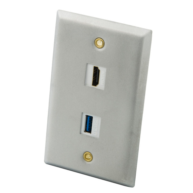 Multi Media Faceplate DHMI Metal Faceplate Smart Home American Type USA UK Type Keystone Wall Socket
