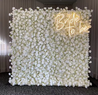 Kunstzijde rode roos bloemenwand achtergrondpaneel decoratieve bloemen voor de wand