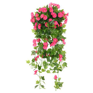 Vigne artificielle de volubilis pour décoration murale de salon, fleurs décoratives, panier suspendu, technique de moulage mural - Product Image 5