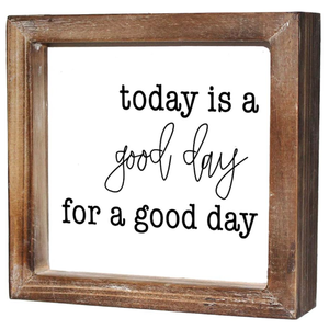 Letrero de bloque de madera para escritorio <span class=keywords><strong>Hoy</strong></span> <span class=keywords><strong>es</strong></span> <span class=keywords><strong>un</strong></span> <span class=keywords><strong>buen</strong></span> día para <span class=keywords><strong>un</strong></span> <span class=keywords><strong>buen</strong></span> día Letrero de caja de madera inspirador - Product Image 1