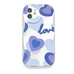 Blu <span class=keywords><strong>viola</strong></span> amore <span class=keywords><strong>cuore</strong></span> stampa bordo onda Silicone TPU Cover del telefono cellulare custodia per <span class=keywords><strong>Iphone</strong></span> 8 X Xr Xs 11 12 13 14 15 16 17 Pro Max - Product Image 4