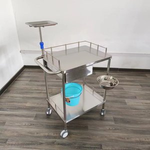 <span class=keywords><strong>Chariot</strong></span> <span class=keywords><strong>médical</strong></span> professionnel en acier inoxydable pour hôpital, <span class=keywords><strong>chariot</strong></span> de soins infirmiers avec tiroir, plateau à instruments et bol pour clinique dentaire - Product Image 3