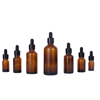 Bouteilles compte-gouttes rondes en verre Boston transparentes bleues, ambrées, vertes de 15 ml, 30 ml, 60 ml, 100 ml, 120 ml (1 oz, 2 oz, 4 oz, 8 oz, 16 oz) pour huiles essentielles