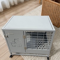 Cage pour chien en fer forgé pour chiens de taille moyenne à grande, niche d'intérieur de luxe avec toilette intégrée, extra-robuste et renforcée
