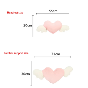 Coussin de nuque en peluche universel en forme de cœur <span class=keywords><strong>et</strong></span> coussin de soutien lombaire pour dossier de siège de voiture - Product Image 5