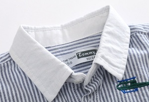 Meilleures ventes Ali : Chemises à manches longues en coton rayées et brodées pour garçons de 3 ans - Product Image 4