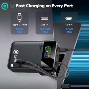 Cargador Portátil Todo en Uno con Cables Dobles Integrados, 65W PD, 30000mAh de Alta Capacidad, Mini Pantalla TFT, Seguro para Viajes en Avión (TSA) - Product Image 2