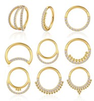 Gaby Nouveau G23 Anneau de piercing en titane pour septum, avec section articulée pour tragus, piercing hélix, bijoux de piercing pour l'oreille