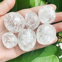 Hot Sale Healing Edelstein Kristall Tumbled Custom ized Polish ing Crackle Quarz Rolling Stone für die Dekoration