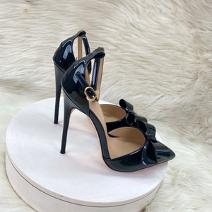 Sandalias de Tacón Alto con Lazo, Estilo Personalizado, Color Negro, Verano 2025, Zapatos de Mujer, 10CM 12CM, Nuevos - Product Image 1