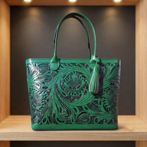 Pochette en cuir véritable artisanale avec gravure, fermeture éclair, imperméable, légère, grande capacité, bandoulière vintage, 3L + Cadeau - Product Image 1
