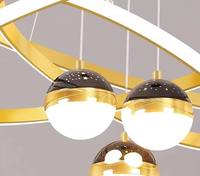 Décoration d'intérieur, lampe suspendue à 4 anneaux pour plafond haut, acier, LED, ronde, moderne, aluminium, style nordique, lustre de luxe, luminaire suspendu pour restaurant