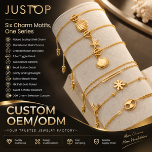กำไลข้อมือแบบมีเสน่ห์สั่งทำได้ ขายส่งจากโรงงาน OEM ODM กำไลแบบ T Bar Toggle ผลิตจากสแตนเลส 316L ชุบทอง 18K PVD - Product Image 2