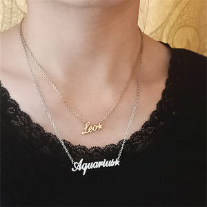 MARONEW nome personalizzato 12 gioielli con stella oroscopo in acciaio inossidabile placcato oro 18 carati segno zodiacale collare per collana a catena cubana - Product Image 2