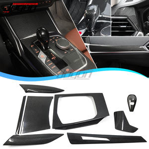 Pour <span class=keywords><strong>BMW</strong></span> série 3 4, G20, 221, G22, G23, G24, en Fiber de carbone, commande <span class=keywords><strong>centrale</strong></span> du tableau de bord, Console, changement de vitesse, panneau intérieur, couvercle RHD - Product Image 1