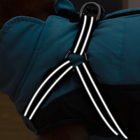 Veste d'hiver pour chien en gros, matelassée et chaude en polaire polyester, avec bandes réfléchissantes, anneau en D pour laisse, imperméable pour usage extérieur