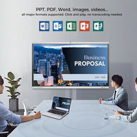 Tableau interactif intelligent 4K de 65 à 86 pouces, directement de l'usine, avec Android 15 et caméra 48MP pour réunions d'affaires et écoles