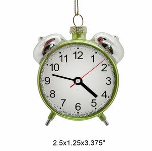 Horloge de table décorative en verre avec pendentif en forme d'arbre, vente en gros, décorations de Noël en verre, ornements suspendus pour sapin de Noël - Product Image 5