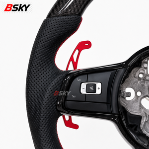 Volante Deportivo R-Line de Cuero y Fibra de Carbono para Entrega Rápida para Volkswagen VW Golf 4 5 6 7 7.5 8 MK4 5 6 7 7.5 8 R <span class=keywords><strong>GTI</strong></span> GTD GTE - Product Image 2