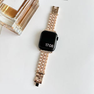 <span class=keywords><strong>Bracelet</strong></span> de montre en diamant avec chaîne de perles gagnant-gagnant pour <span class=keywords><strong>Apple</strong></span> <span class=keywords><strong>Watch</strong></span> Series 10 9 42mm 46mm 41mm 45mm <span class=keywords><strong>Bracelet</strong></span> de <span class=keywords><strong>bijoux</strong></span> pour femmes - Product Image 5