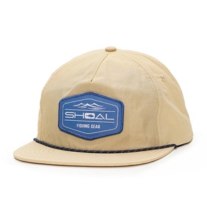 หมวกแก๊ปแบบไม่มีโครง 5 แผง ปักโลโก้แบบสั่งทำ พร้อมเชือก ไนลอนสีครีม - Product Image 1