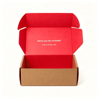 Boîte d'expédition postale pliable en carton ondulé en papier kraft personnalisé pour l'emballage de cadeaux de bien-être, de suppléments vitaminiques et de produits de soins personnels