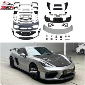 Parachoques delantero estilo GT4 para <span class=keywords><strong>Porsche</strong></span> Cayman <span class=keywords><strong>Boxster</strong></span> <span class=keywords><strong>718</strong></span> 982 2016-2023 con accesorios Kit de carrocería de actualización de conexión de perno directo - Product Image 1