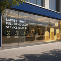 Écran LED transparent grand format pour vitrine de banque, fenêtre en verre, mur en verre, affichage de projet