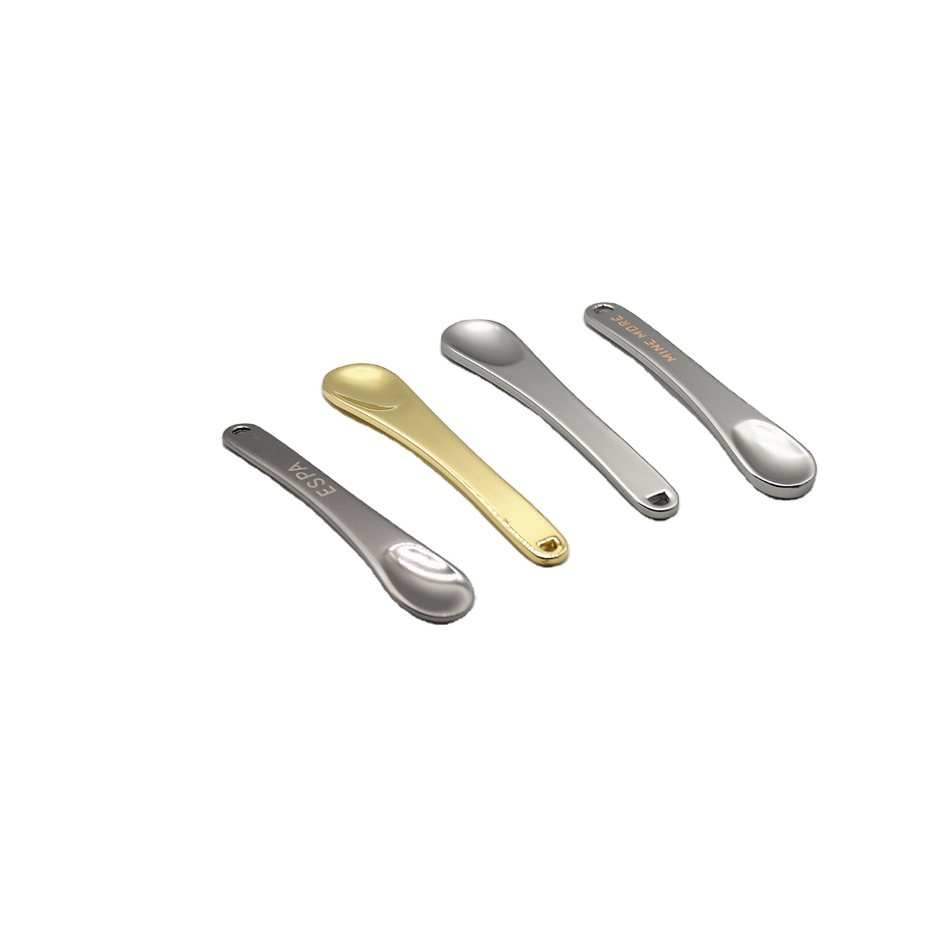 Косметическая металлическая лопатка, мини золотые и серебряные лопатки с логотипом, ложка для горячего крема