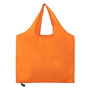 Custom Size Low MOQ Eco Recycle Nylon Foldable Shopping Bag Polyester Folding Portable Waterproof Shopping Bag