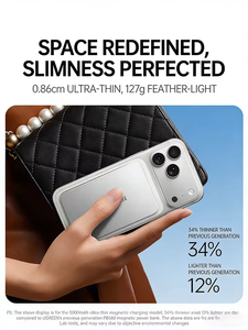 Batería Externa Inalámbrica Magnética Ultra Delgada UGREEN de 5000 mAh, Carga Rápida de 20 W, Cargador Portátil <span class=keywords><strong>Qi</strong></span> de 15 W para iPhone y Xiaomi - Product Image 4