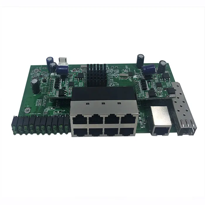 Fabricage Odm/Oem 8 Port 100M/1000M Skd Ckd Ethernet Moeder Bord Schakelaar Pcb