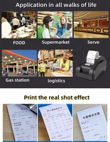 Printer Struk Termal 58MM Printer Struk 2 Inci Menu Restoran Resi Makanan XP-58IIH Desktop Mini