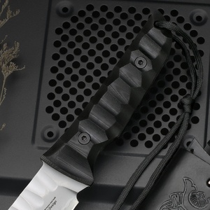 Couteau à lame fixe en acier inoxydable ZHAN3, bord droit, dos droit, pour la survie en plein air, le camping, la chasse, manche G10 personnalisable - Product Image 4