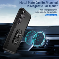 Janmitta pour A16 5G – Coque de protection intégrale en TPU avec protection d'écran et d'objectif d'appareil photo, support anneau robuste et béquille – Menthe 2025